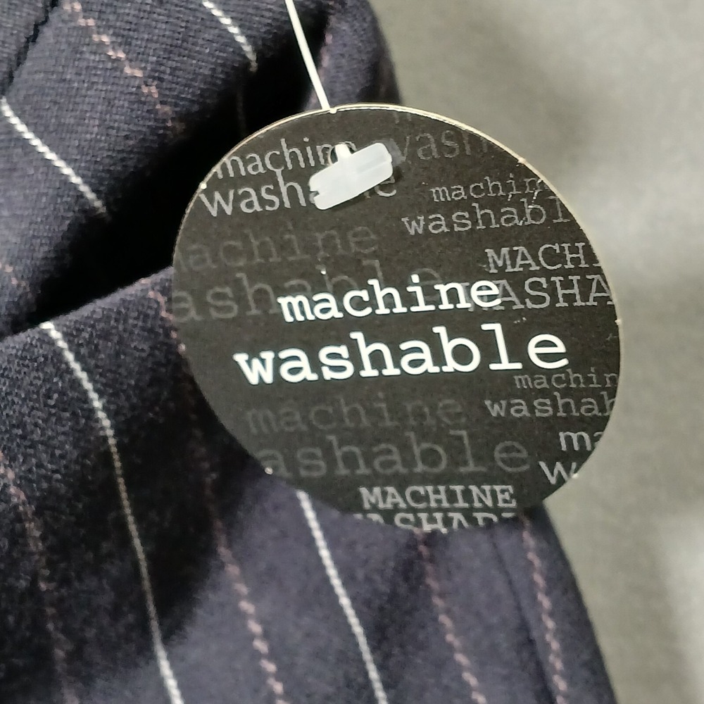 Apostrophe Womens‎ Vanessa Navy Pinstripe Wide Straight Leg Dress Pants Size 6 - Picture 12 of 14